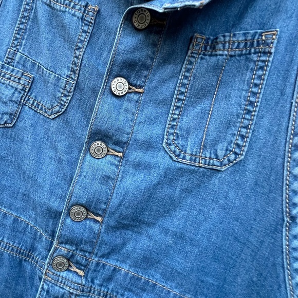 Torrid 5 Inch Lightweight Medium Wash Denim Shortall Overalls Size 18 - Picture 4 of 9